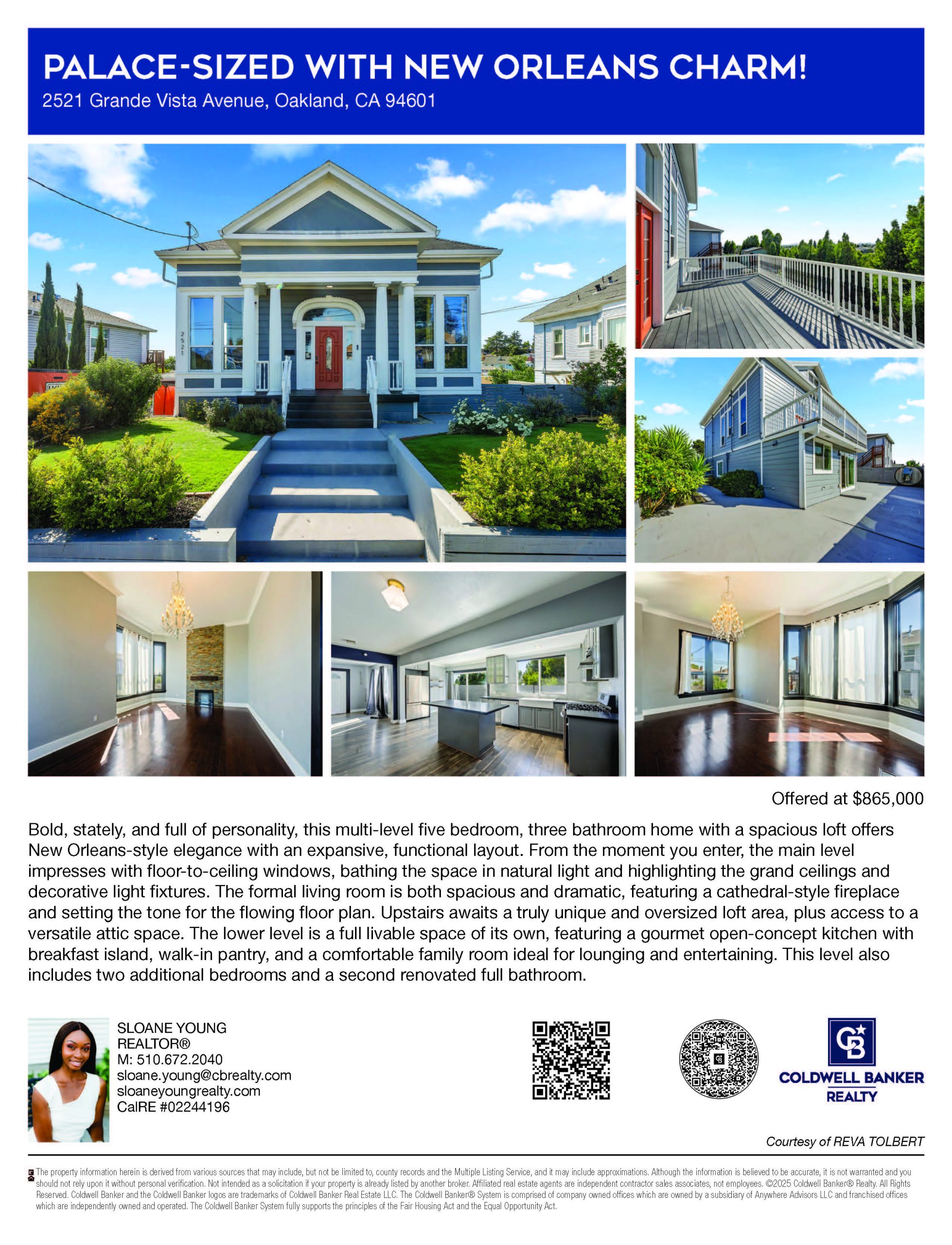 Open House Flyer for listing at 2521 Grande Vista Avenue, Oakland, California, 94611